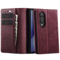 Samsung Galaxy Z Fold8 Caseme 033 Kalb Textur Brieftasche Hülle mit RFID-Blockierung - rot