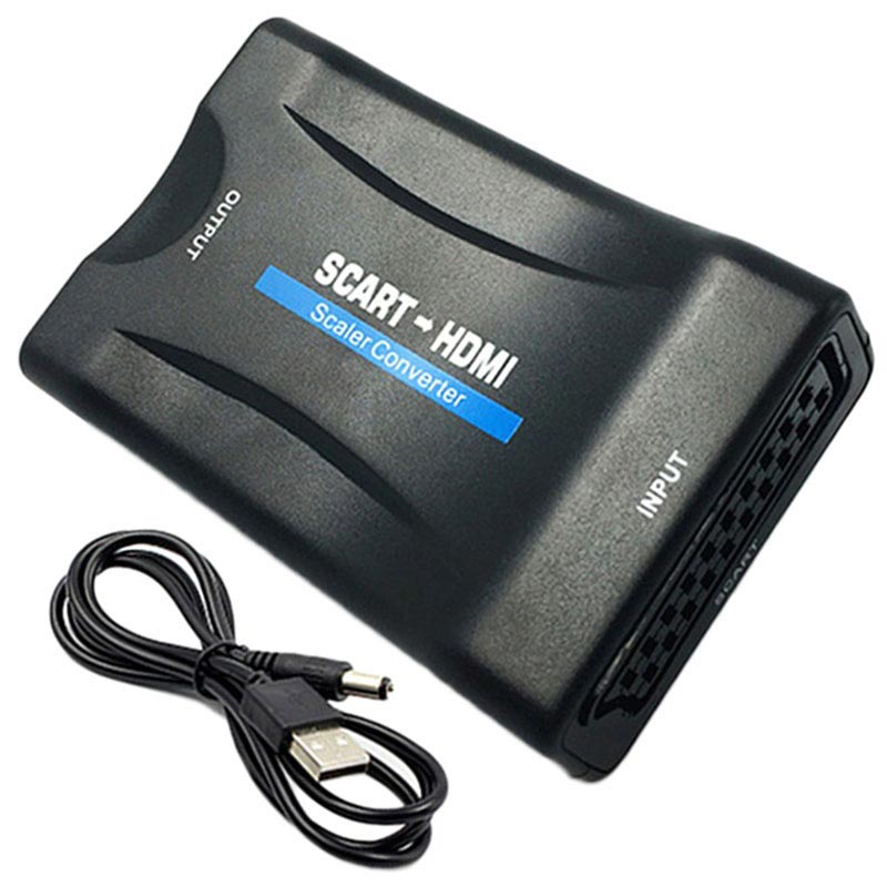 Amfibiekøretøjer slot Skulle Scart / HDMI 1080p AV Adapter mit USB Kabel