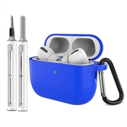 AirPods Pro 3 Silikonhülle mit Karabiner und Reinigungsstift - Blau