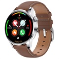 Smartwatch mit Lederarmband M103 - iOS/Android