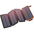Solar-Powerbank mit 4 faltbaren Panels - 25000mAh - Schwarz / Orange
