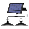 Solarbetriebene LED-Hängelampe mit Verlängerungskabel - 2-Kopf