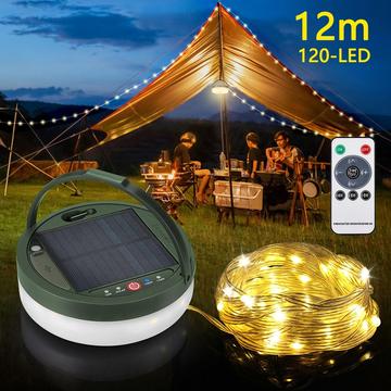 Solarbetriebene LED-Lichterkette - 12m - Warmweiß