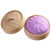 Einfarbiges Dumpling-Squishy-Stressspielzeug mit Dampfkorb - Lila