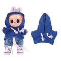 Einfarbiger Kapuzenpullover für Labubu Mini Figur 17cm - Dunkelblau