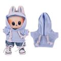 Einfarbiger Kapuzenpullover für Labubu Mini Figur 17cm - Lila