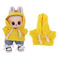 Einfarbiger Kapuzenpullover für Labubu Mini Figur 17cm - Gelb
