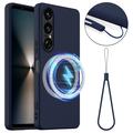 Sony Xperia 1 VII Liquid Silikonhülle - MagSafe-kompatibel - Dunkel Blau