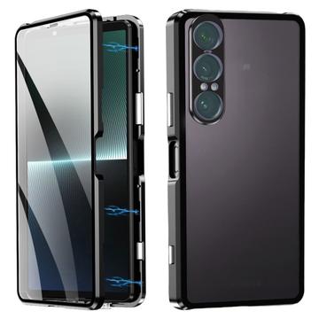 Sony Xperia 1 VII Magnetische Hülle mit gehärtetem Glas - Schwarz