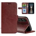 Sony Xperia 1 VII Wallet Schutzhülle mit Magnetverschluss - braun