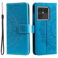 Sony Xperia 1 VIII Mandala-Wallet Hülle mit Handschlaufe - Blau