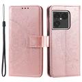 Sony Xperia 1 VIII Mandala-Wallet Hülle mit Handschlaufe - Rosa