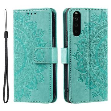 Sony Xperia 10 VI Mandala Serie Wallet Hülle - Grün