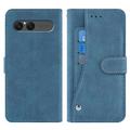Sony Xperia 10 VII Elegante retro wallet hülle mit drehbarem Kartenhalter und Standfunktion - Blau