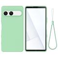 Sony Xperia 10 VIII Liquid Silikonhülle mit Handschlaufe - Grün