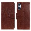 Sony Xperia 5 V Elegant Serie Wallet Schutzhülle - Braun
