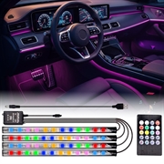 Sound-aktivierte Neon-Auto-Innenraum-LED-Leuchtstreifen - 4 Stück, 36 LEDs