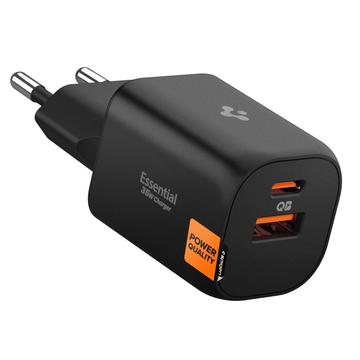Spigen Essential EE352EU 2-Port Wand-Ladegerät 35W - Schwarz