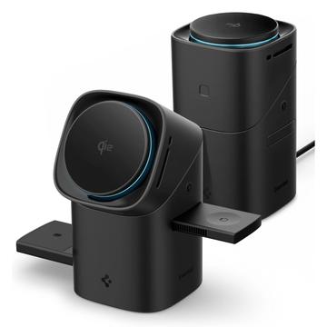 Spigen Essential EF223MS 3-in-1 Qi2 MagSafe Wireless Ladegerät - Schwarz