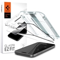iPhone 15 Pro Spigen Glas.tR Ez Fit Full Cover Panzerglas - 2 Stk. - Schwarz Rand