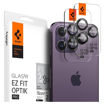 Spigen Glas.tR Ez Fit Optik Pro iPhone 14 Pro/14 Pro Max/15 Pro/15 Pro Max Kameraobjektiv Panzerglas - Schwarz