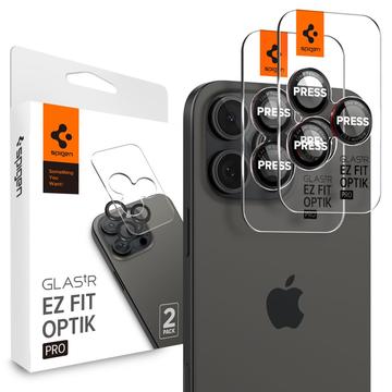 iPhone 16 Pro/16 Pro Max/17 Pro/17 Pro Max Spigen Glas.tR Ez Fit Optik Pro Kameraobjektiv Panzerglas - Schwarz / Rot