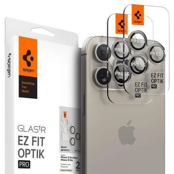 iPhone 16 Pro/16 Pro Max/17 Pro/17 Pro Max Spigen Glas.tR Ez Fit Optik Pro Kameraobjektiv Panzerglas - Natürliches Titan