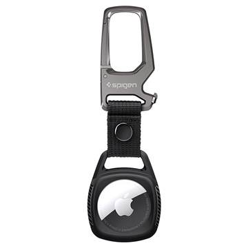 Spigen Rugged Armor Apple AirTag 1/2 Cover mit Karabiner - Schwarz
