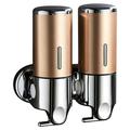 Edelstahl-Doppelspender für Shampoo/Seife - 2x500ml - Gold
