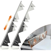 Abdeckung für Spalten bei Edelstahl-Kochfeldern, 35.1-69.9cm - 2 Stück - Silber