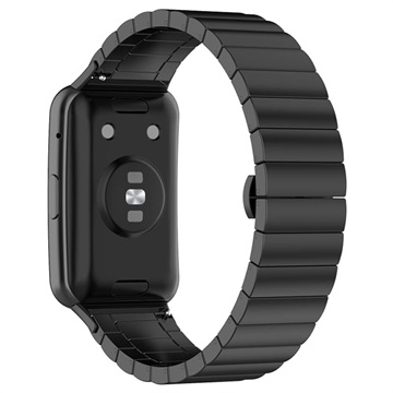Huawei Watch Fit Edelstahlarmband mit Schmetterlingsschnalle - Schwarz