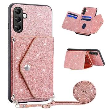 Stardust Samsung Galaxy A14/A14 5G Cover mit Kartensteckplatz - Rosa