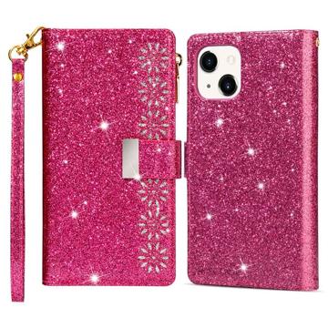 Starlight Serie iPhone 14 Pro Wallet Hülle - Hot Pink