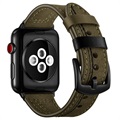 Apple Watch Series Ultra 2/Ultra/9/8/SE (2022)/7/SE/6/5/4/3/2/1 Stitched Lederarmband - 49mm/45mm/44mm/42mm - Grün