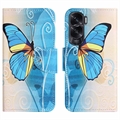 Honor 90 Lite/X50i Style Serie Wallet Hülle - Blau Schmetterling