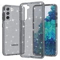 Samsung Galaxy S21 5G Stylish Glitter Serie Hybrid Hülle - Grau