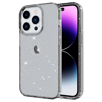 Stylish Glitter Serie iPhone 14 Pro TPU Hülle - Schwarz
