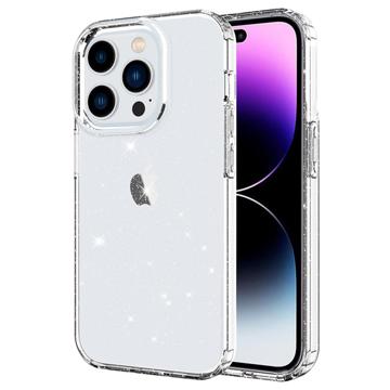 Stylish Glitter Serie iPhone 14 Pro TPU Hülle - Transparent