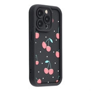 iPhone 14 Pro Stilvolle stoßfeste TPU-Hülle mit erhöhten Kanten - Schwarz / Kirschen