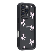 iPhone 16 Pro Stilvolle stoßfest TPU-Hülle mit erhöhten Kanten - Schwarz / Schleife