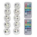 Unterwasser-RGB-LED-Leuchte mit 2 Fernbedienungen - 10 Stück
