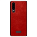 Sulada Huawei P30 TPU Hülle - Geschichtet mit Leder - Rot
