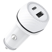 T05 USB-A/USB-C-Autoladegerät mit Anti-Verlust-Tracker für das iPhone - Weiß