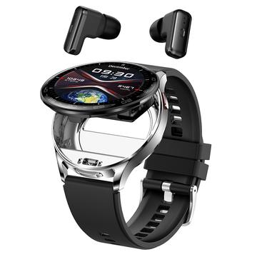 T97 2-in-1 Smart Watch mit integriertem TWS-Kopfhörer - Silber