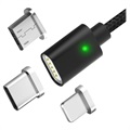 TOPK AM21 3-in-1 Magnetkabel - Lightning, USB-C, MicroUSB - Schwarz