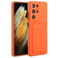 Samsung Galaxy S23 Ultra 5G TPU-Hülle mit Kartenhalter – Orange