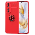 Honor 90 TPU Hülle mit Ringhalterung - Rot