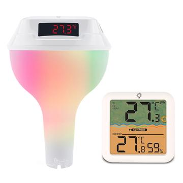 TS-PL04 Drahtloses Solar-RGB-Pool-Thermometer mit Innenraum-Empfänger