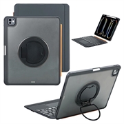 iPad Air 13 2024/2025/iPad Pro 12.9 2018/2020/2021/2022 TU3609 Magnetische Tastatur mit Hintergrundbeleuchtung und 360° drehbarem Ständer - Schwarz