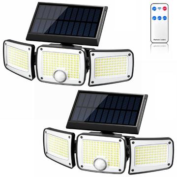 TY10305 3-Kopf-Solar-Wandleuchte - 280 LED - 2 Stk.